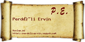 Perdéli Ervin névjegykártya